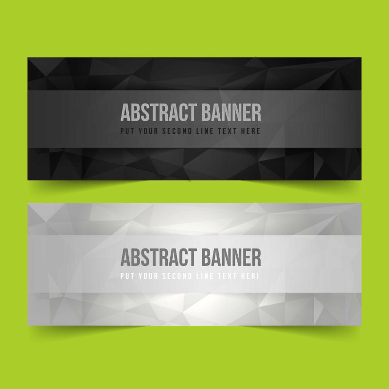 深色银色抽象横幅矢量设计