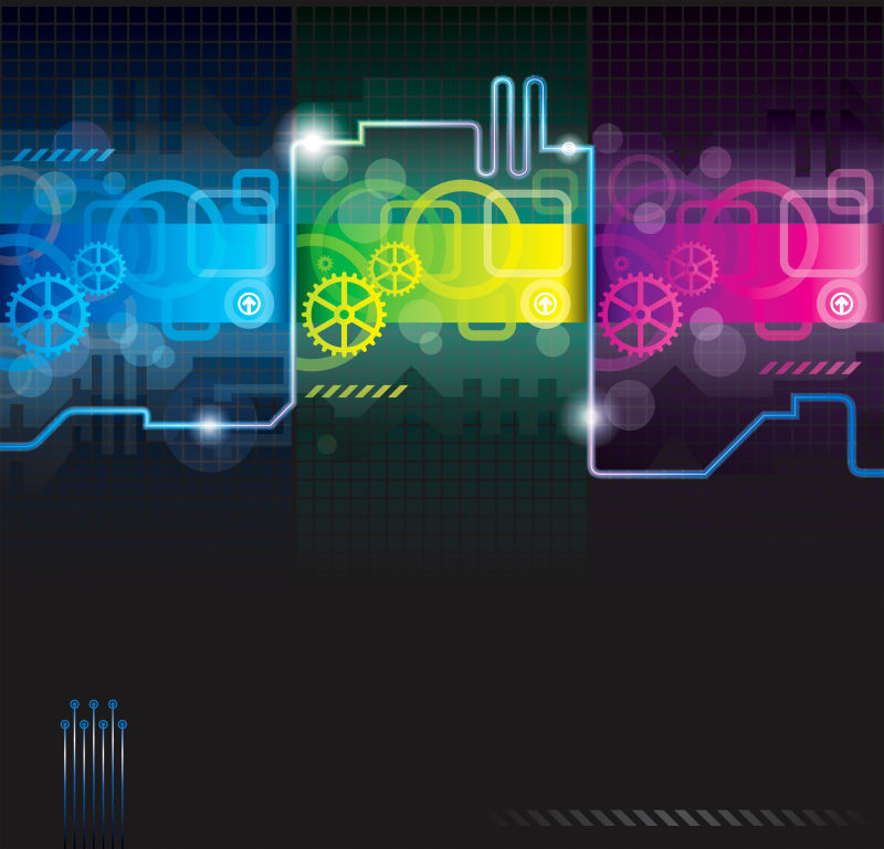 矢量彩色抽象技术元素背景