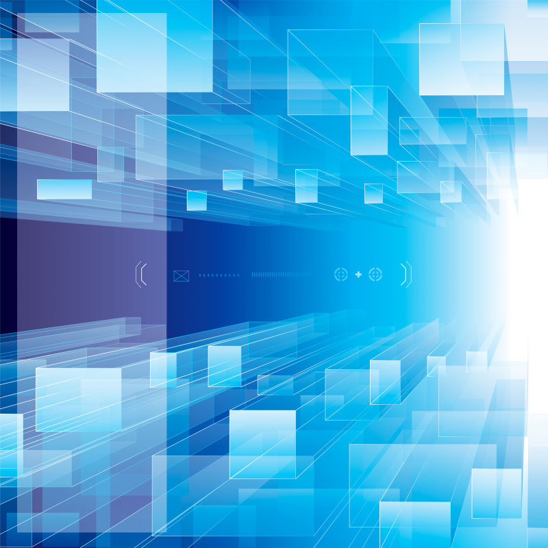 矢量蓝色几何科幻风格的抽象背景