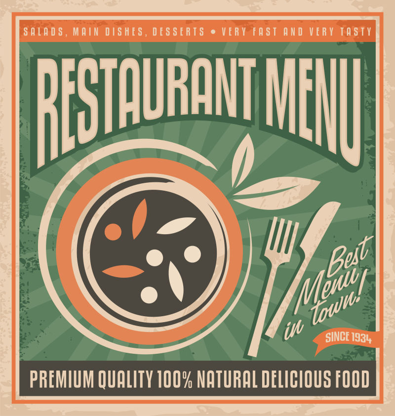 复古餐厅菜单海报设计