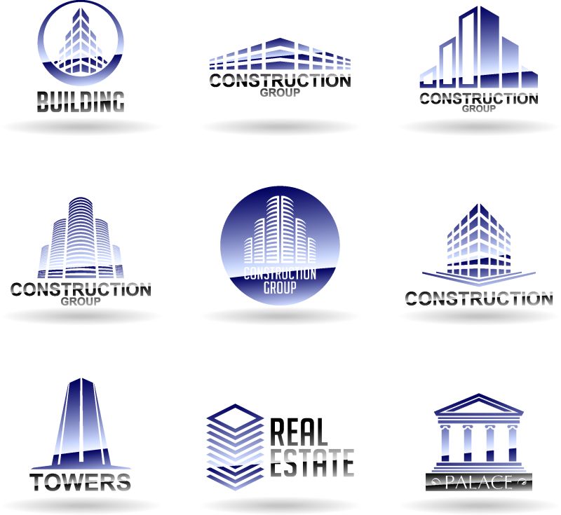 不同的房地产logo矢量图