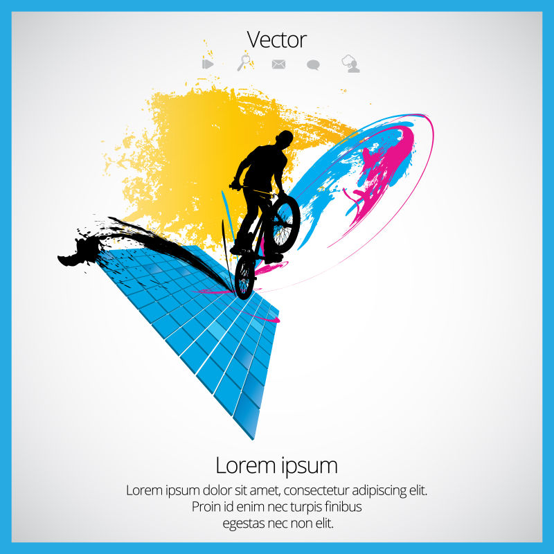 自行车骑行矢量插图