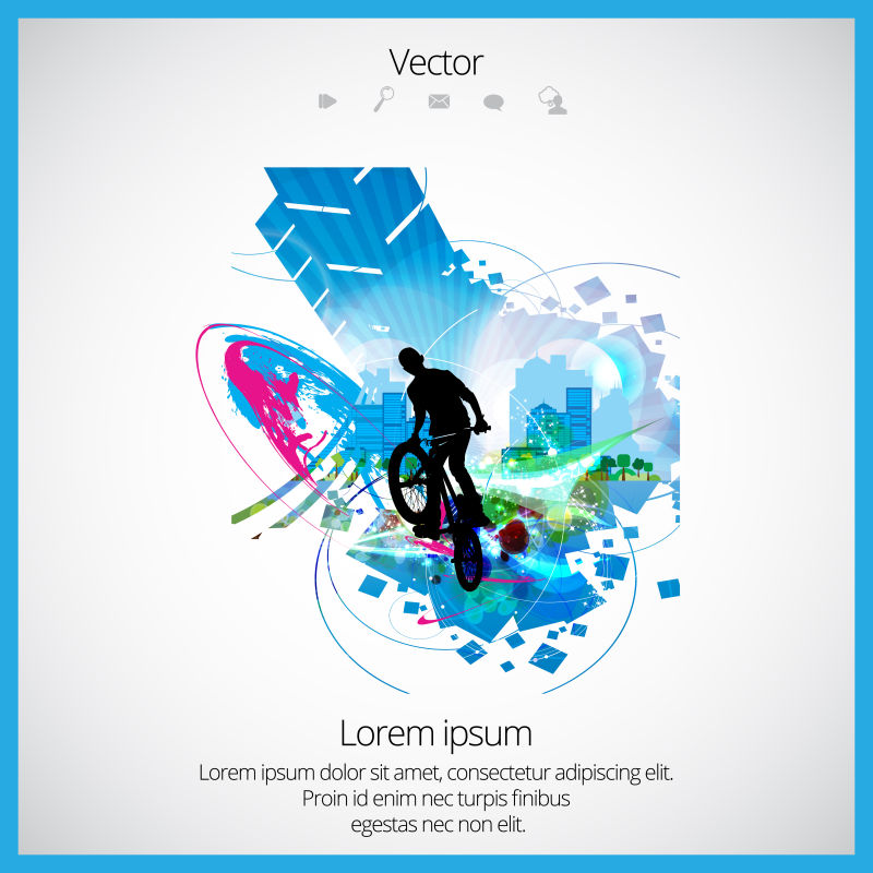自行车车手矢量插图