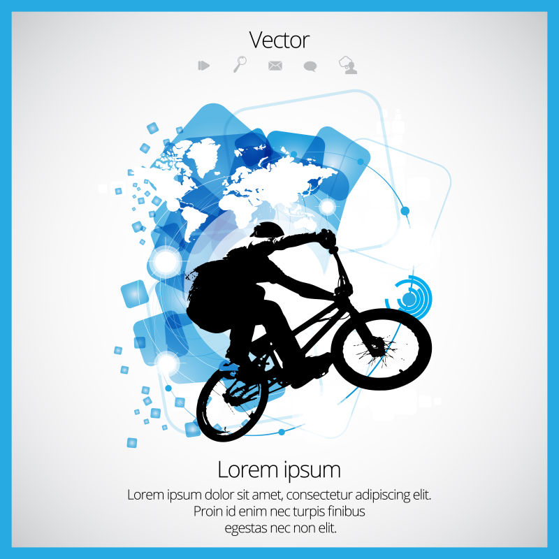 自行车运动设计矢量插图