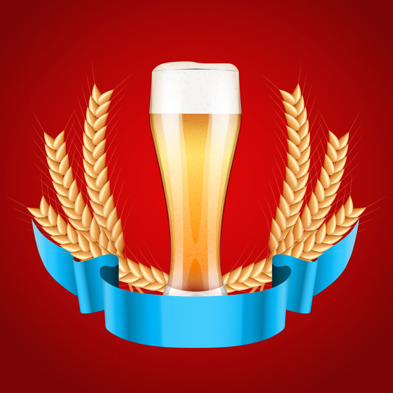 矢量复古啤酒节标签设计