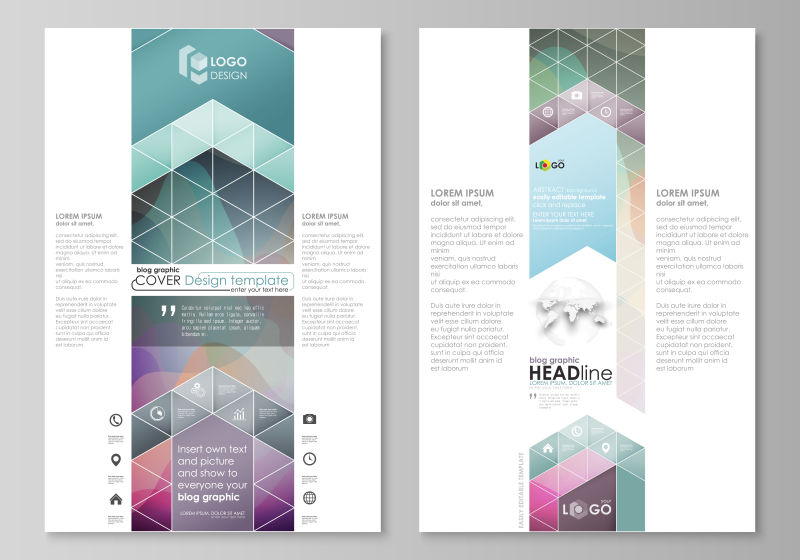 矢量商业宣传杂志封面设计