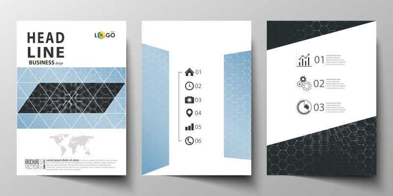 矢量商业宣传杂志封面设计图