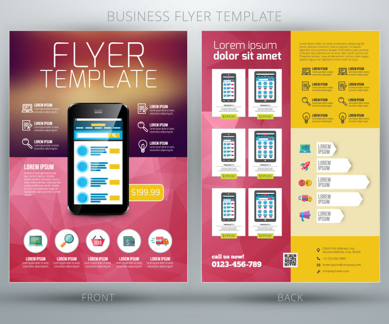 商务传单设计矢量插图
