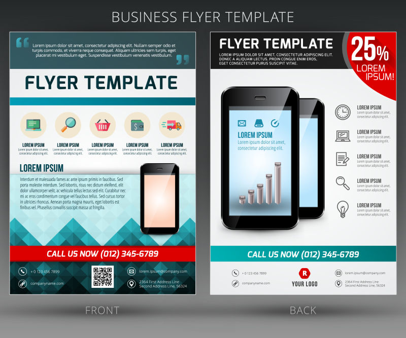 简约的商务小册子设计矢量插图