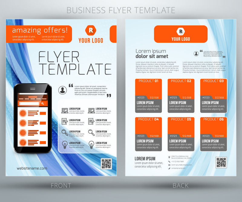 简约的商业传单设计矢量插图