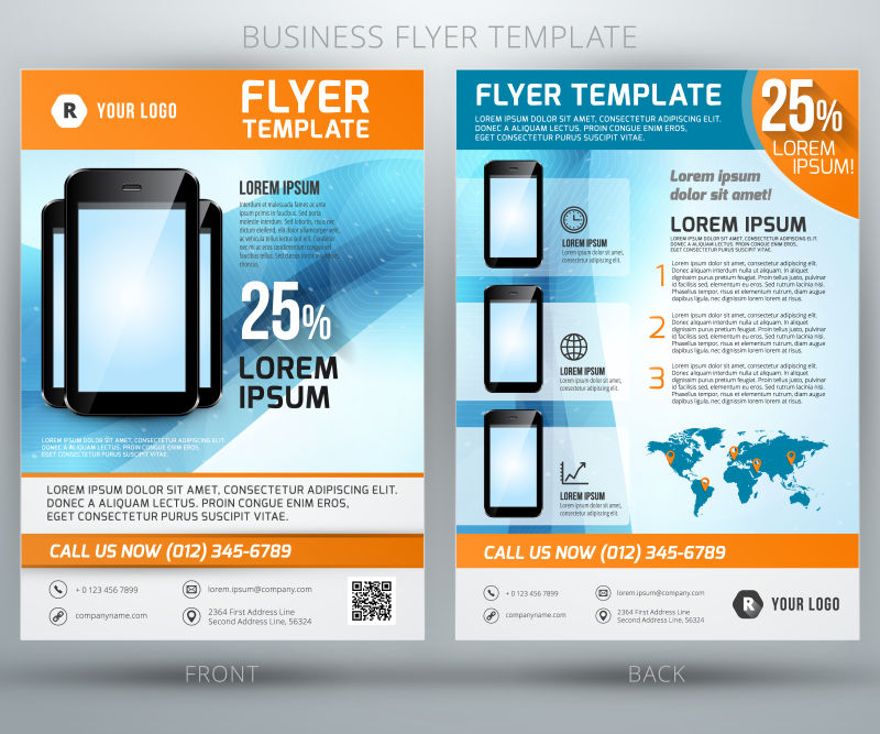 创意的商业传单设计矢量插图