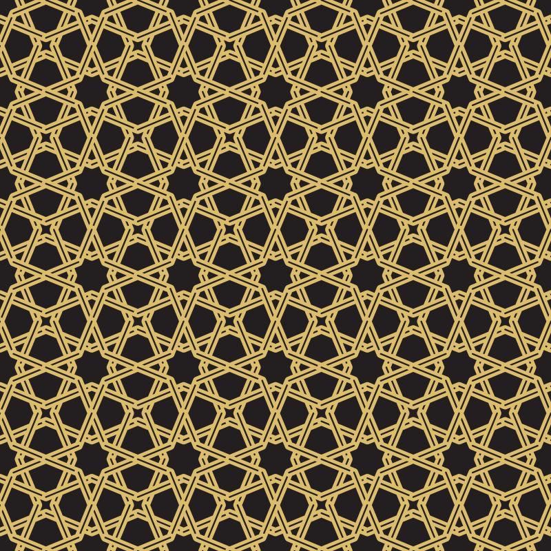 无缝几何拼接金色矢量