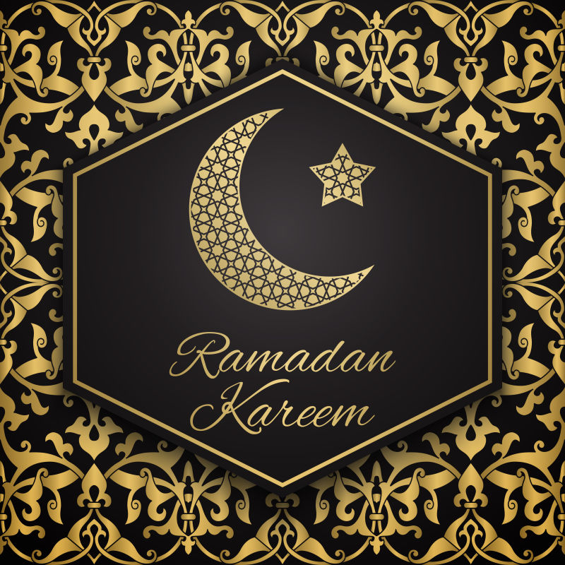 半月星星金色矢量