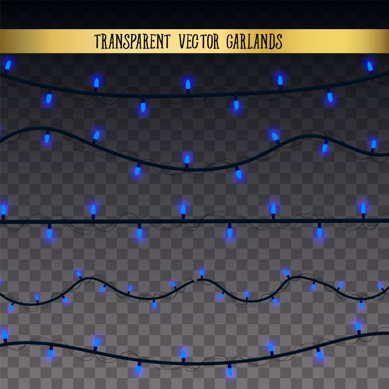 蓝色串灯插图矢量设计