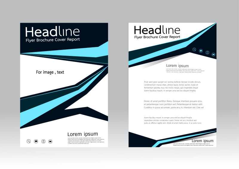 深蓝条形宣传设计矢量