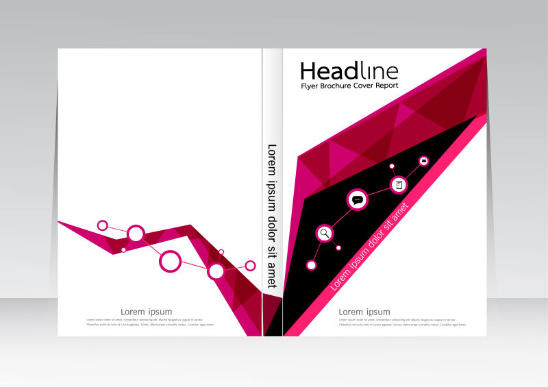 粉黑条形设计矢量