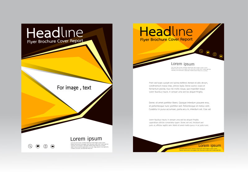 棕黄色宣传设计矢量