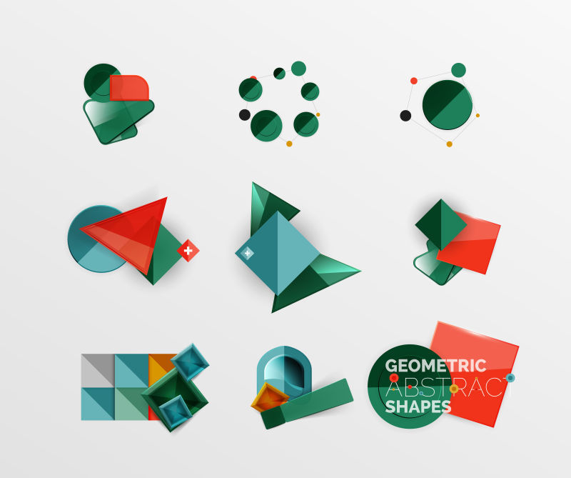抽象的几何图形图标矢量