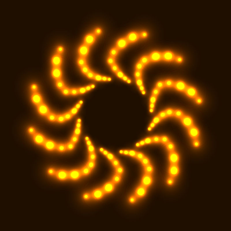 黑色背景中的光晕矢量背景