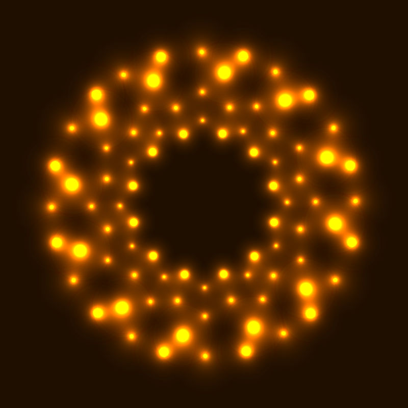 黄色圆环炫光矢量背景