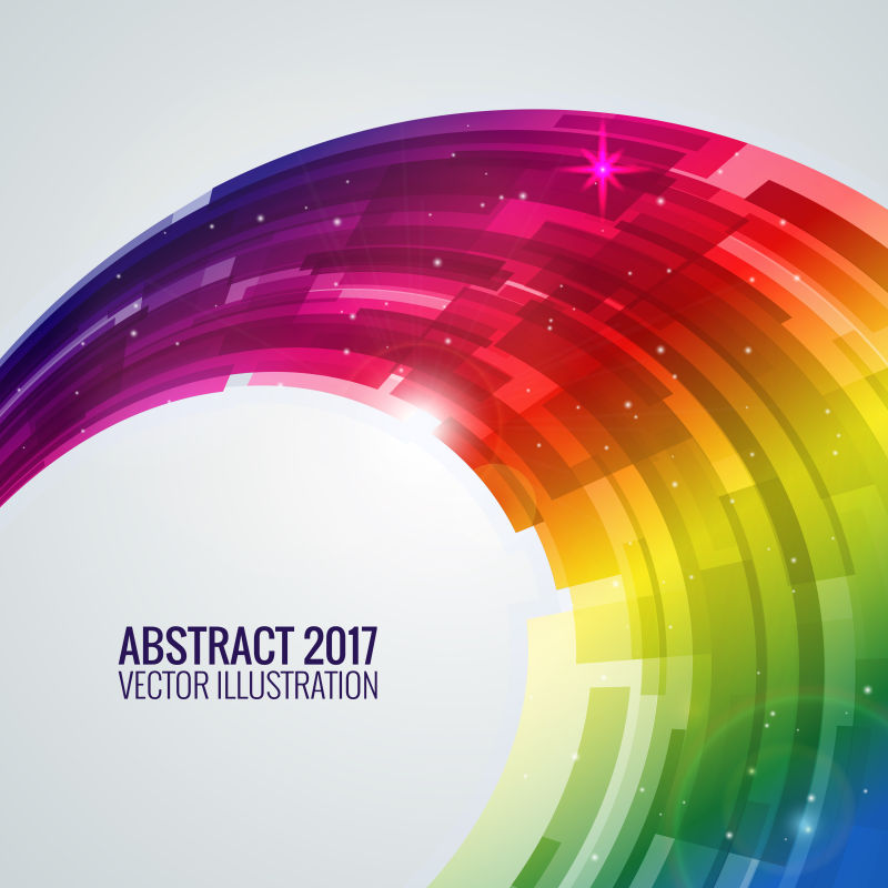 矢量抽象多彩波纹设计图