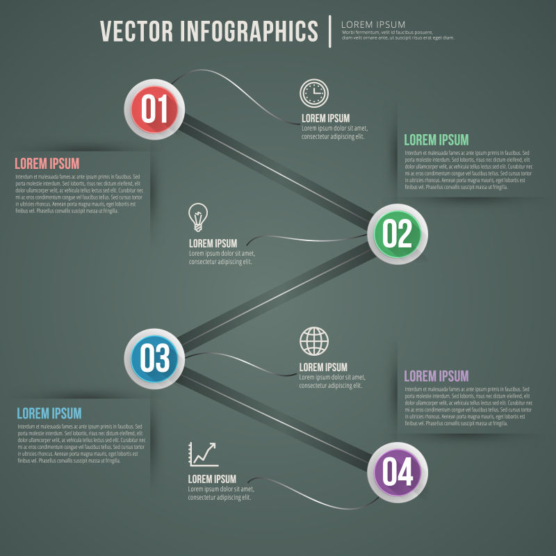 现代网页数据图表矢量设计