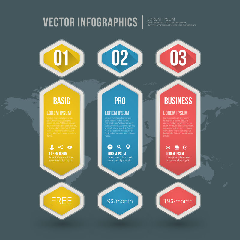 创意商务信息数据图表矢量设计