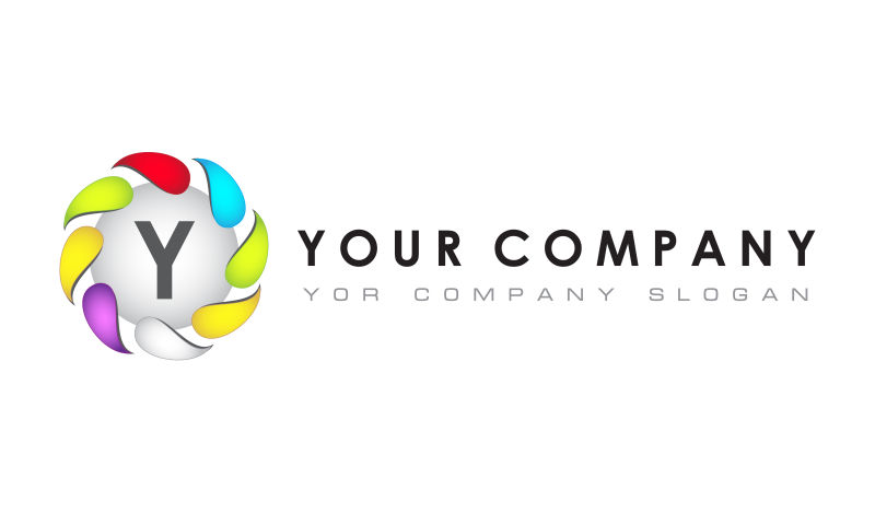 矢量彩色圆形logo设计