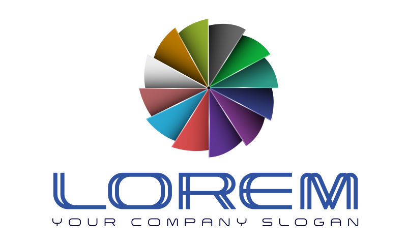 矢量彩色抽象的PANTON芯片logo设计