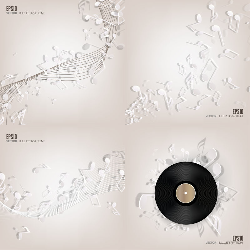 矢量抽象CD音符