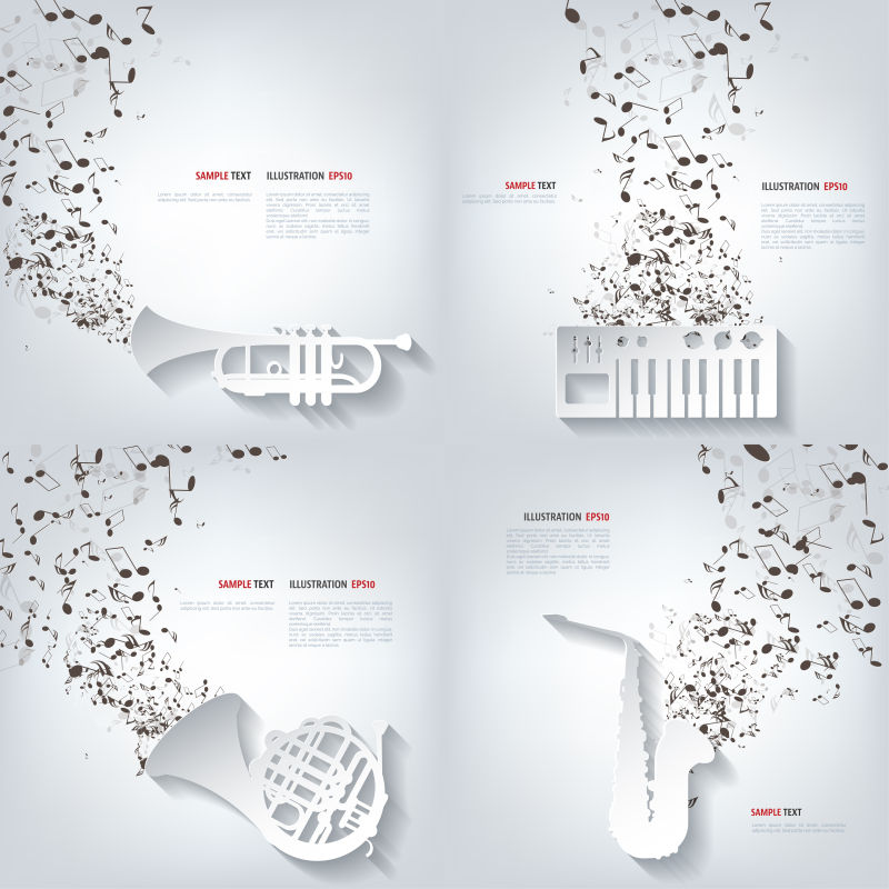 矢量音乐音符拼贴