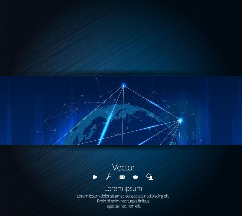 创意抽象蓝色科幻光线矢量背景