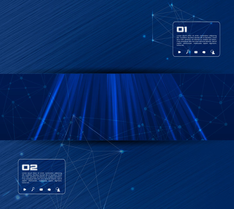 矢量蓝色科幻光线元素的抽象背景