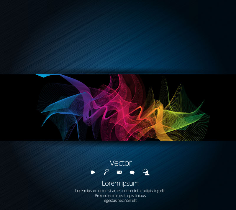 彩色光线缠绕元素矢量现代背景
