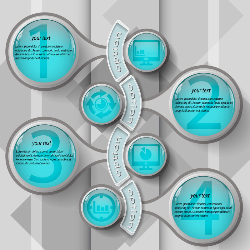 现代蓝色信息图表矢量设计图