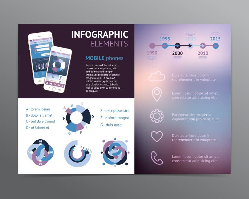 矢量的手机宣传图表