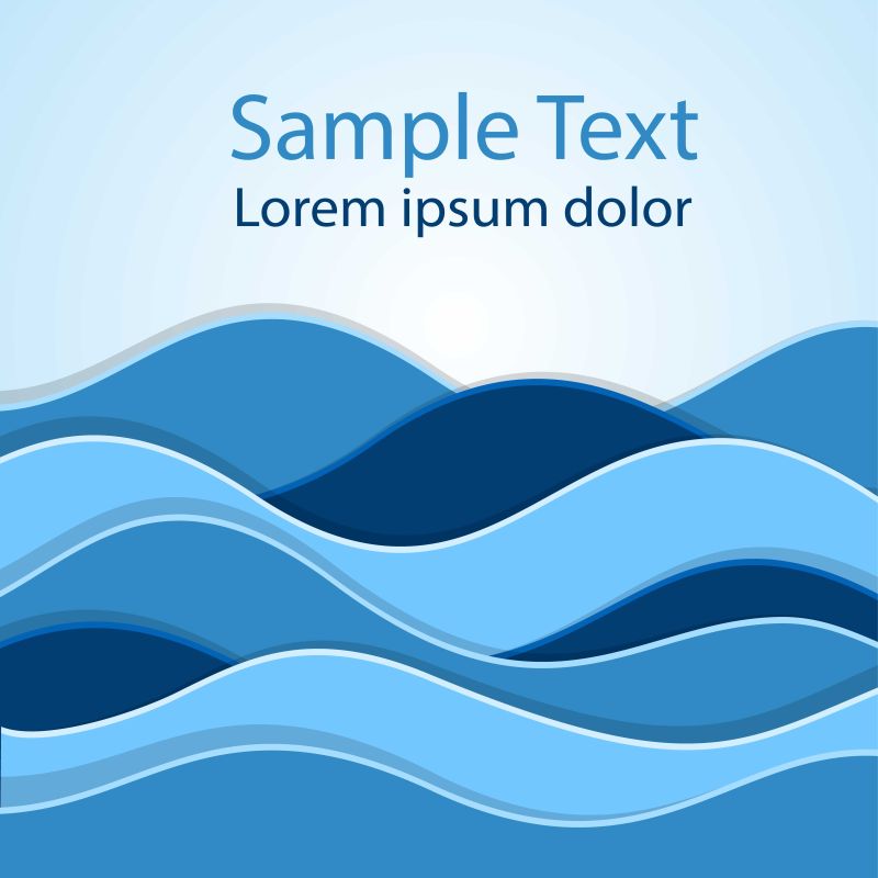 抽象矢量蓝色抽象波形背景
