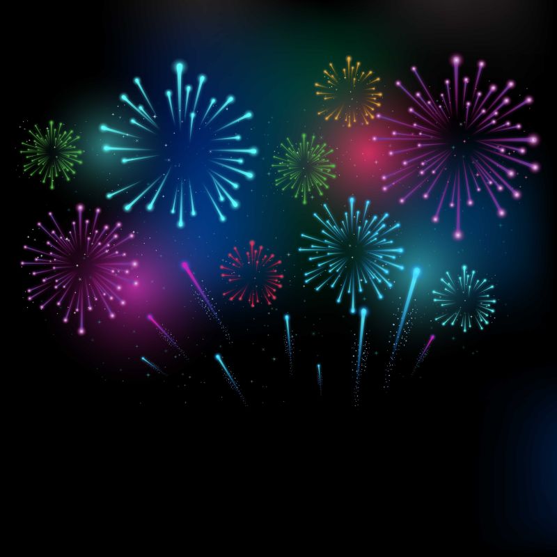 矢量抽象烟花元素的创意背景