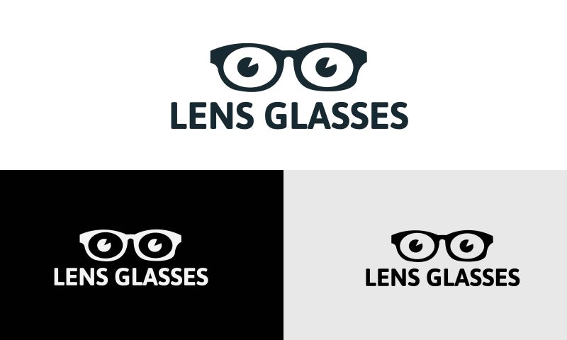 眼镜logo设计矢量