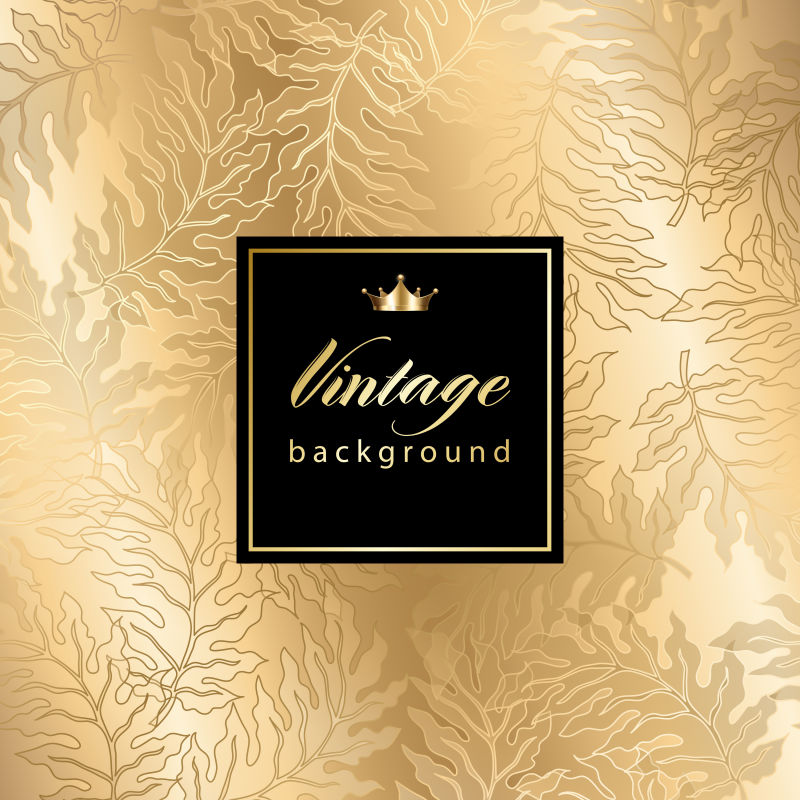复古花纹的金卡矢量图