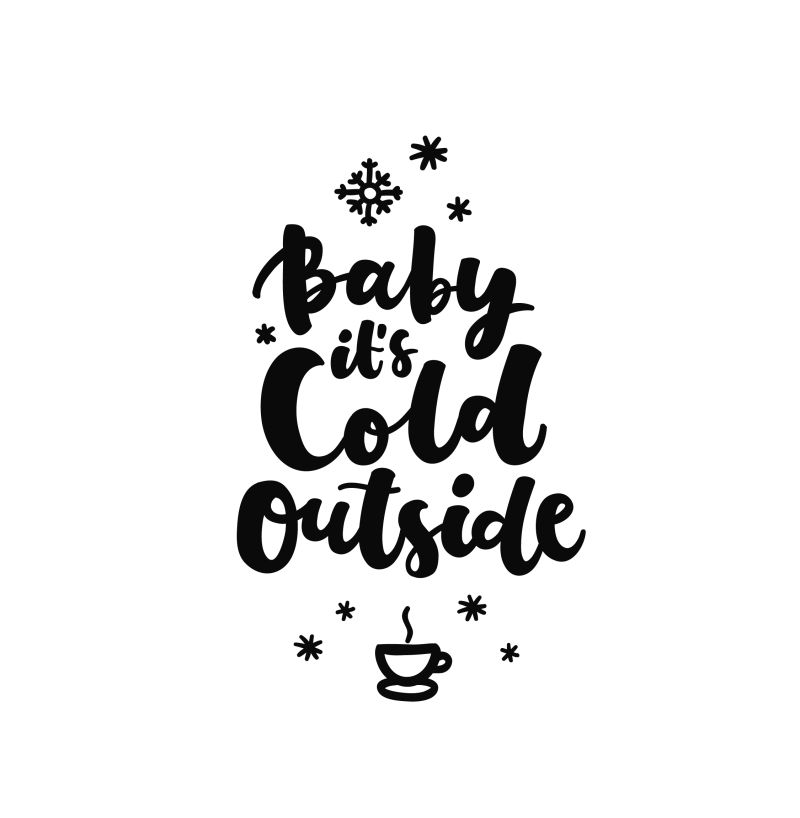 矢量注意保暖概念的字母插图