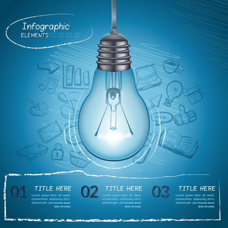 灯泡概念信息图表设计矢量插图