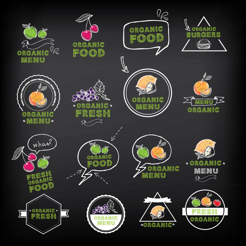 矢量的手绘水果插图