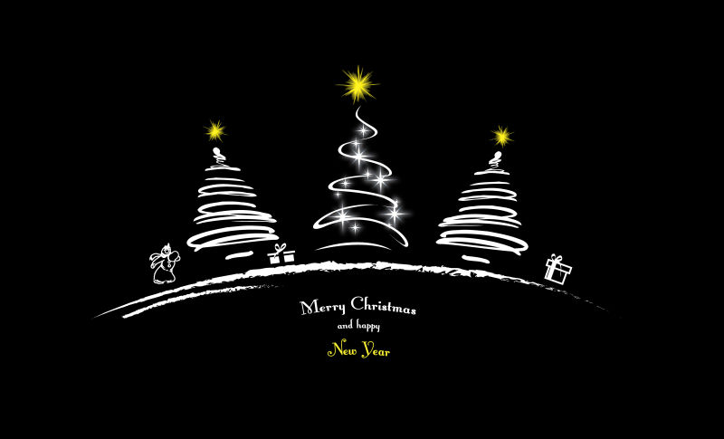 矢量抽象圣诞树背景