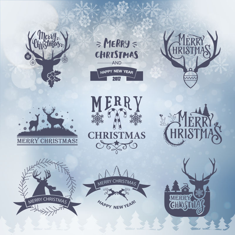 矢量圣诞主题装饰元素