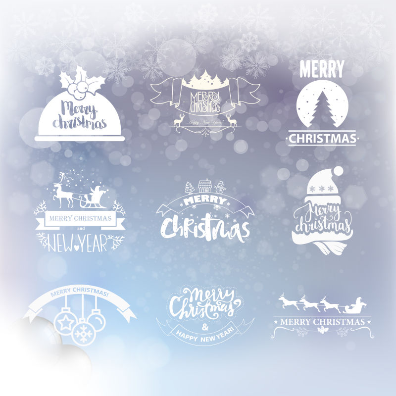 矢量圣诞节主题装饰元素