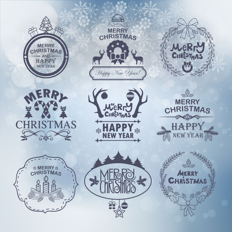 圣诞装饰元素矢量背景设计