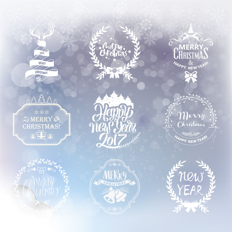 圣诞新年装饰元素矢量设计