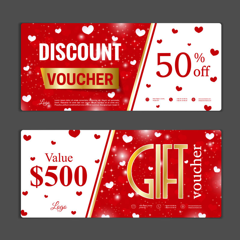 矢量情人节礼品券