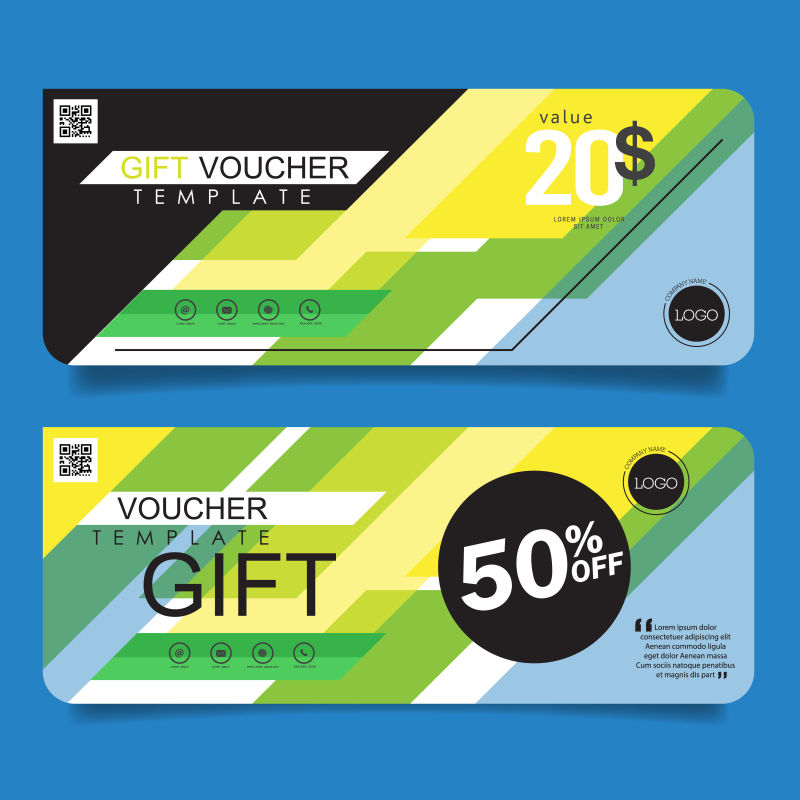 矢量背景设计优惠券样板